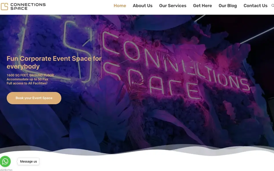 Connections Space website homepage, 4 Oct 2026