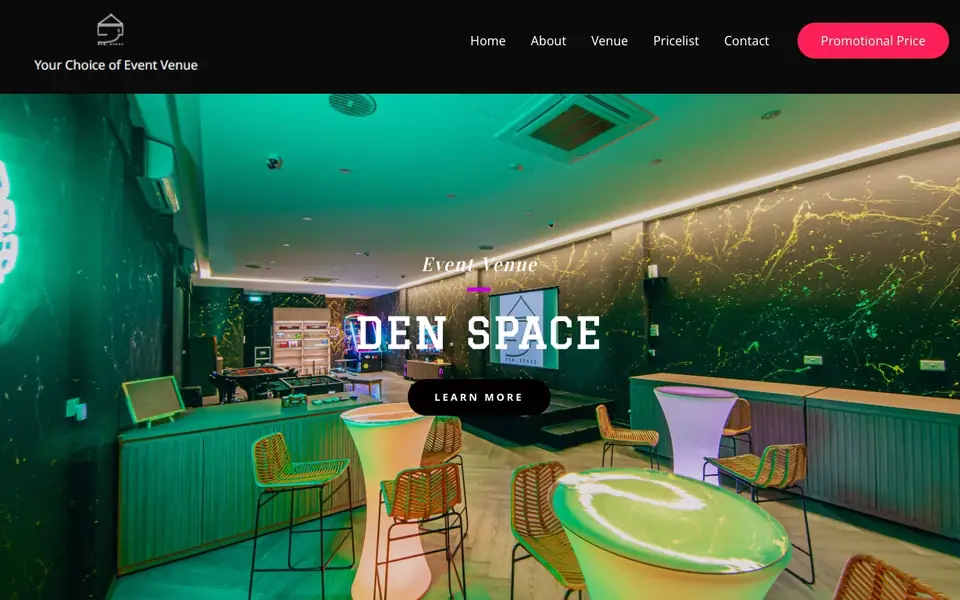 Den Space website homepage, 4 Oct 2026