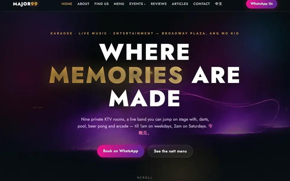 Major 99 website homepage, 4 Oct 2026