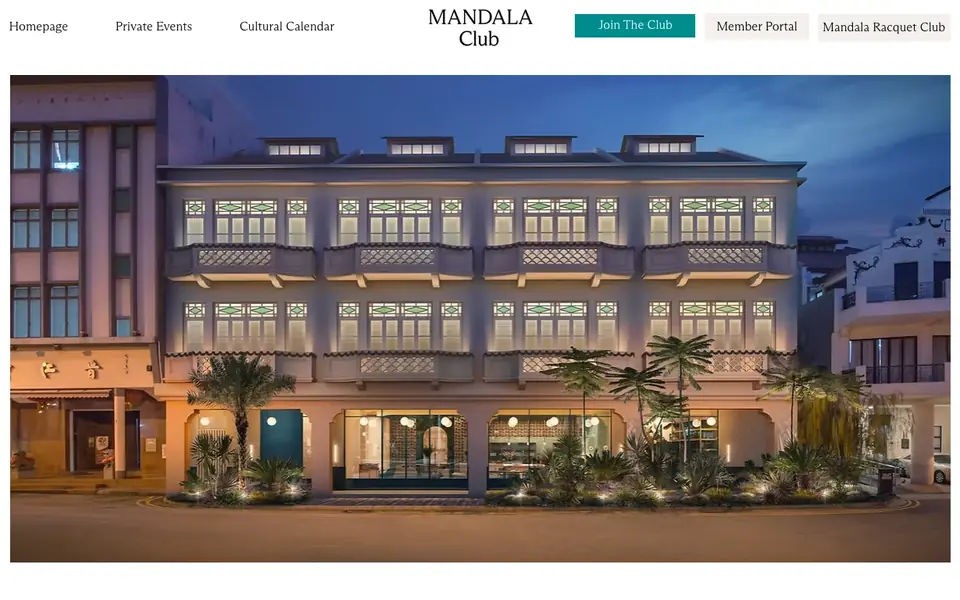 Mandala Club website homepage, 4 Oct 2026
